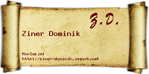Ziner Dominik névjegykártya